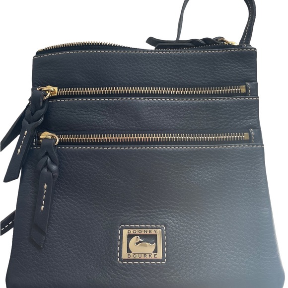 Dooney & Bourke Bags Dooney Bourke Black Pebbled Leather Triple Zip